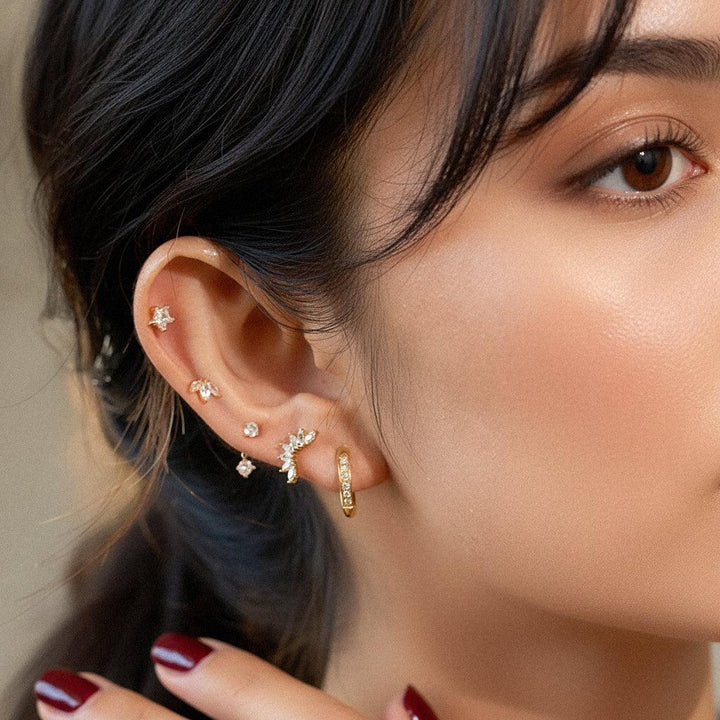 Gold Plated Diamond Earrings Bundle
