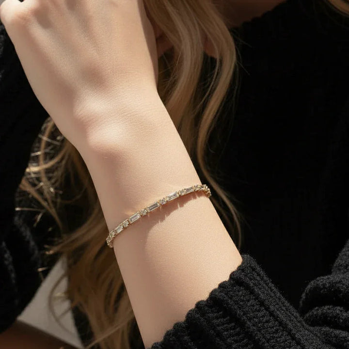 Gold-Plated CZ Tennis Bracelet for Women