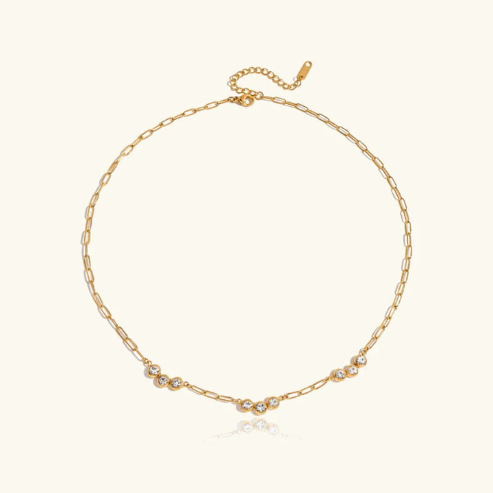 Gold Plated Diamond Clover Necklace