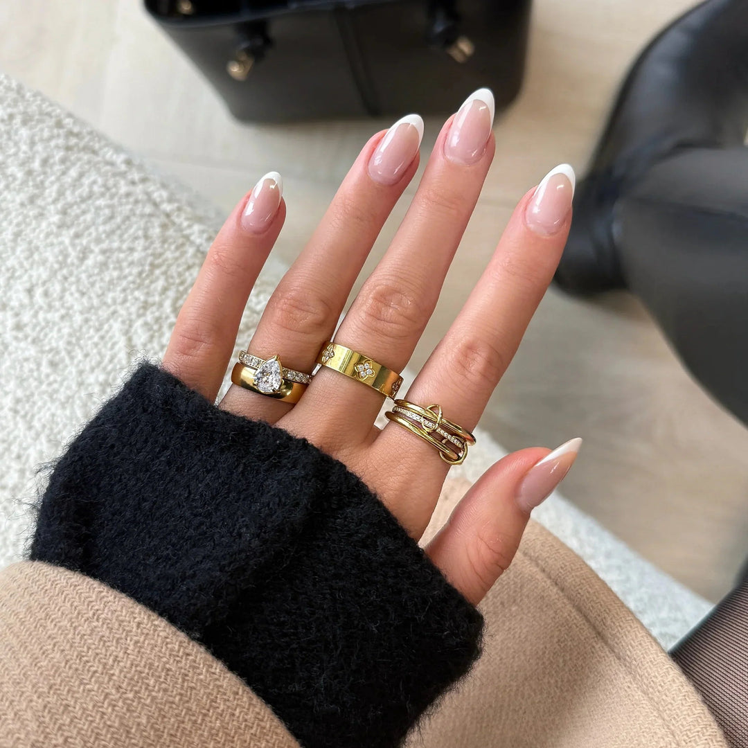 Gold-Plated CZ Stackable Ring Set