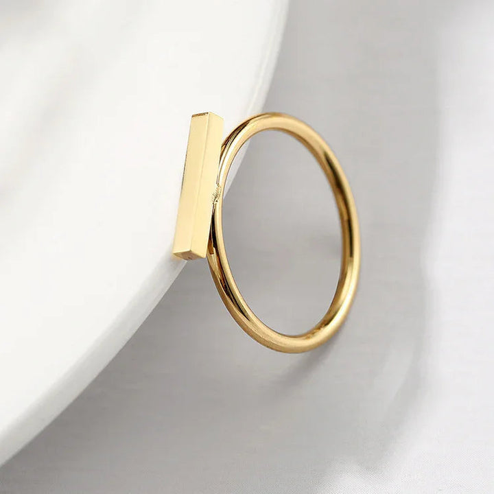 Gold-Plated Bar Accent Ring for Women