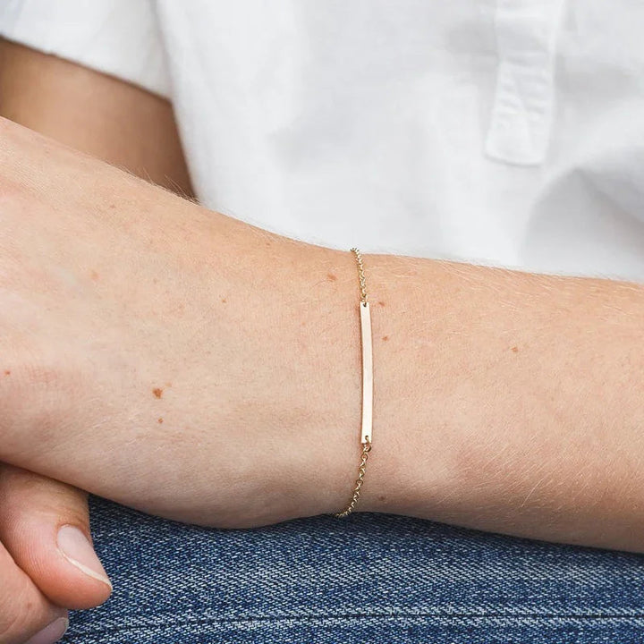 Gold-Plated Bar Bracelet for Women