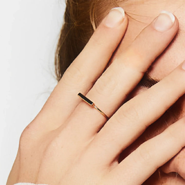 Gold-Plated Bar Accent Ring for Women