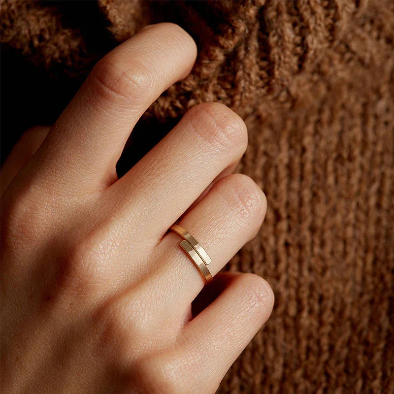 Gold-Plated Geometric Ring for Women