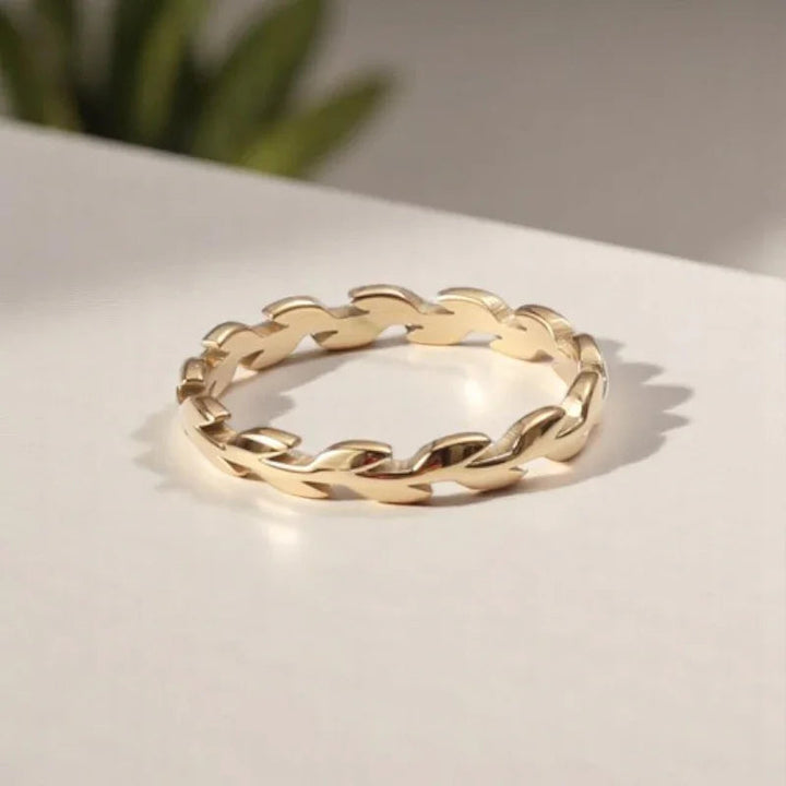 Gold-Plated Vine Stackable Ring for Women
