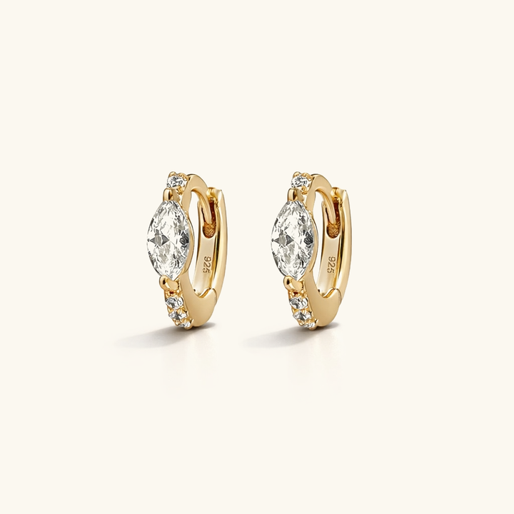 Gold-Plated CZ Huggie Earrings for Women
