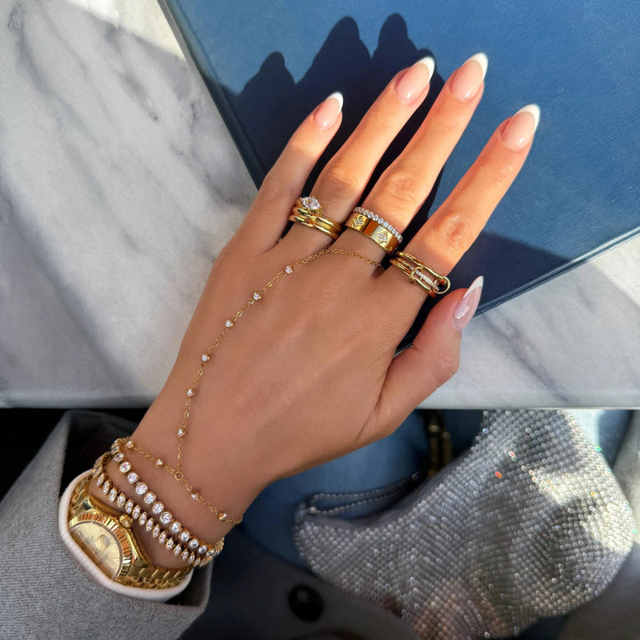 Gold-Plated CZ Stackable Ring Set