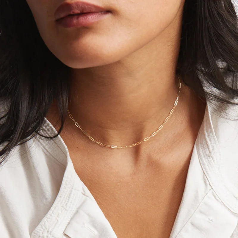 Gold-Tone Long Link Chain Necklace