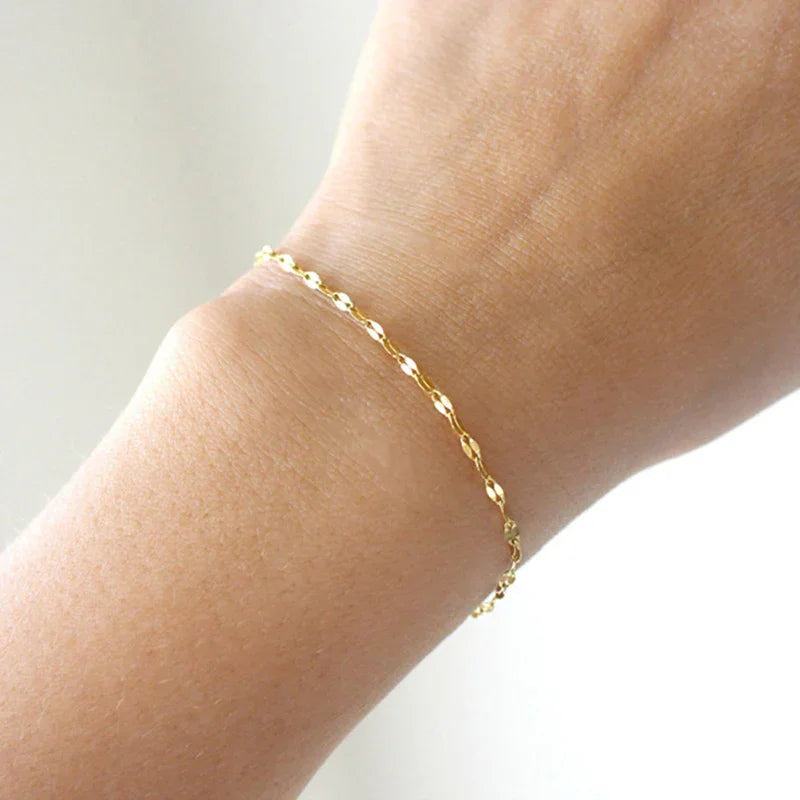 Gold-Plated Delicate Chain Bracelet for Women