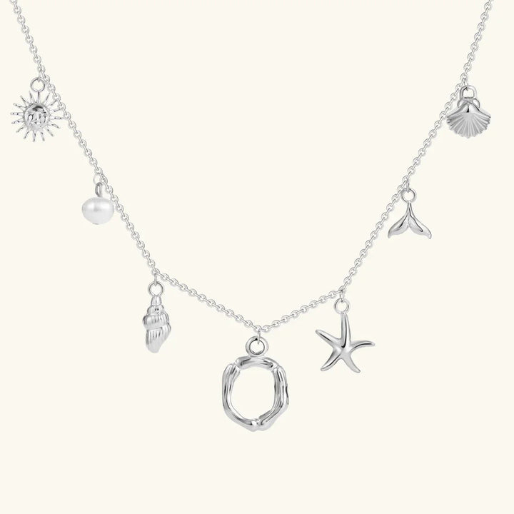 Gold Plated Faux Pearl Initial Charm Necklace for Women