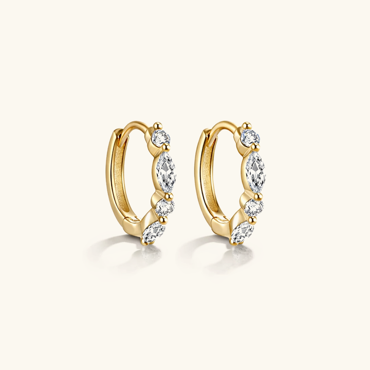 Gold-Plated Earrings with Diamond Accents