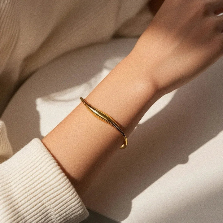 Gold-Plated Cuff Bangle for Women