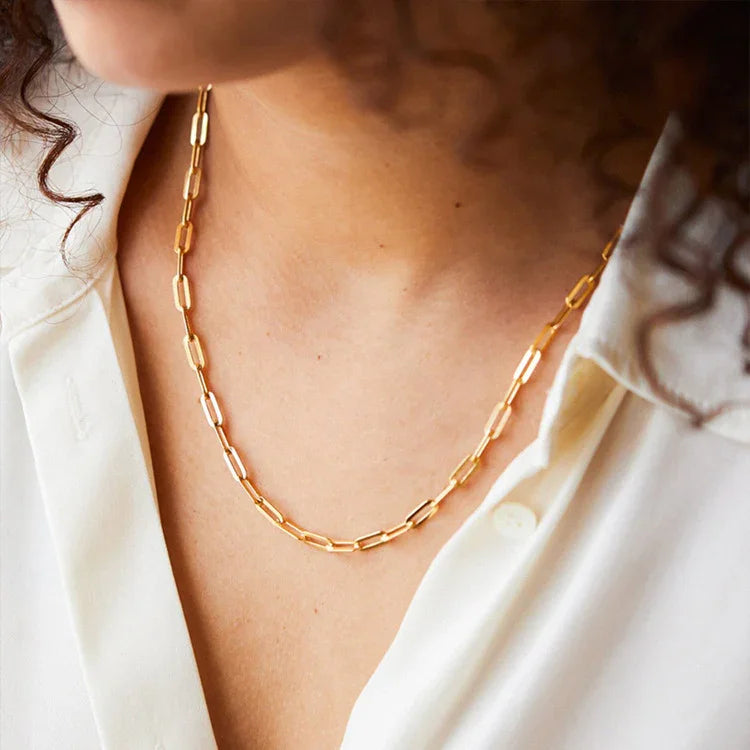Gold-Tone Oval Link Chain Necklace