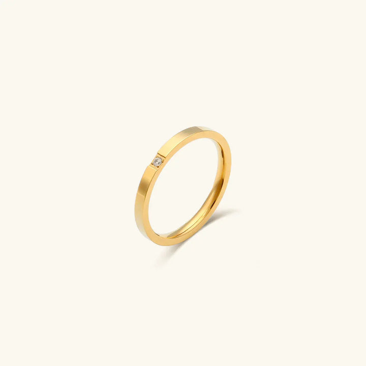Gold-Plated CZ Minimalist Ring For Women