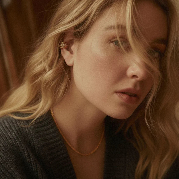 Gold Plated Diamond-Accented Earrings