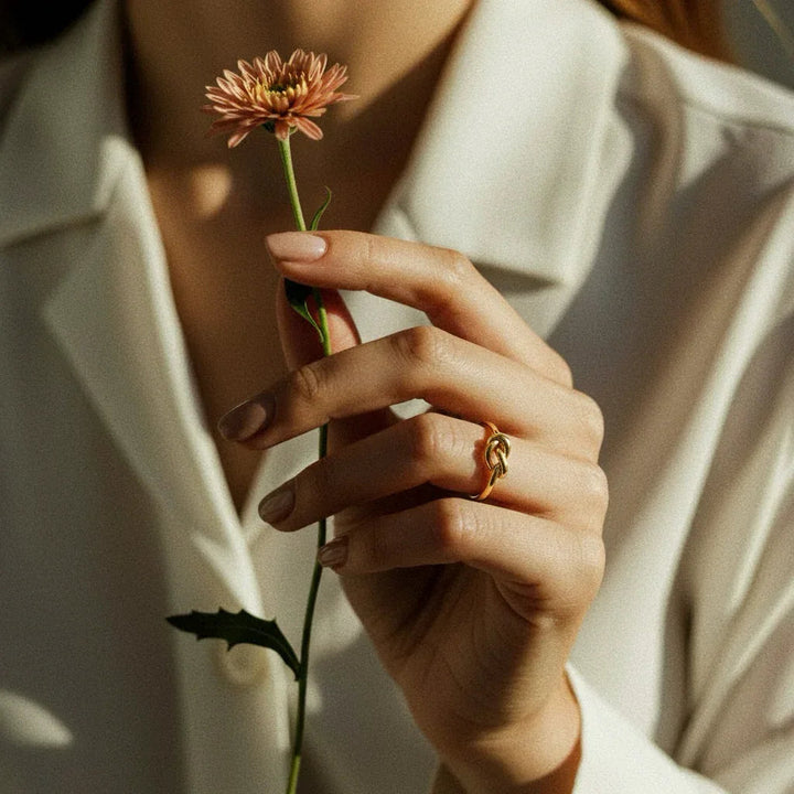 Gold-Plated Bellara Knot Ring for Women