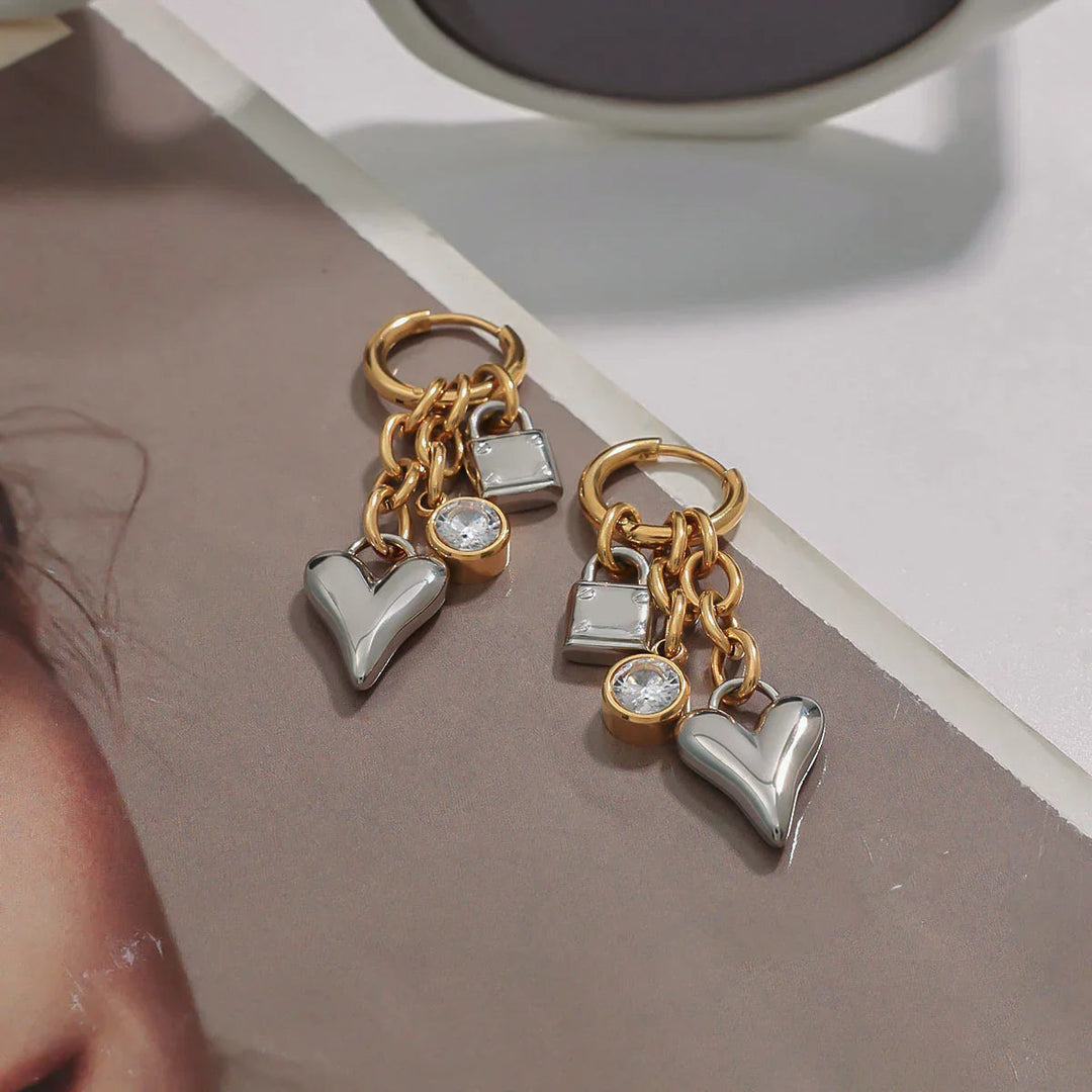 Gold-Plated Cubic Zirconia Drop Earrings for Women