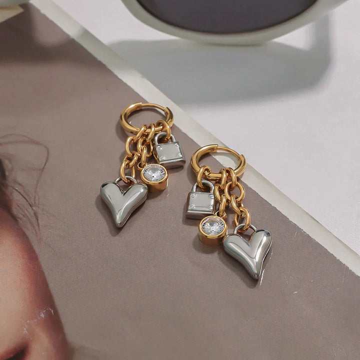 Gold-Plated Cubic Zirconia Drop Earrings for Women
