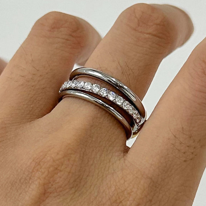 Silver-Plated CZ Stackable Ring Set
