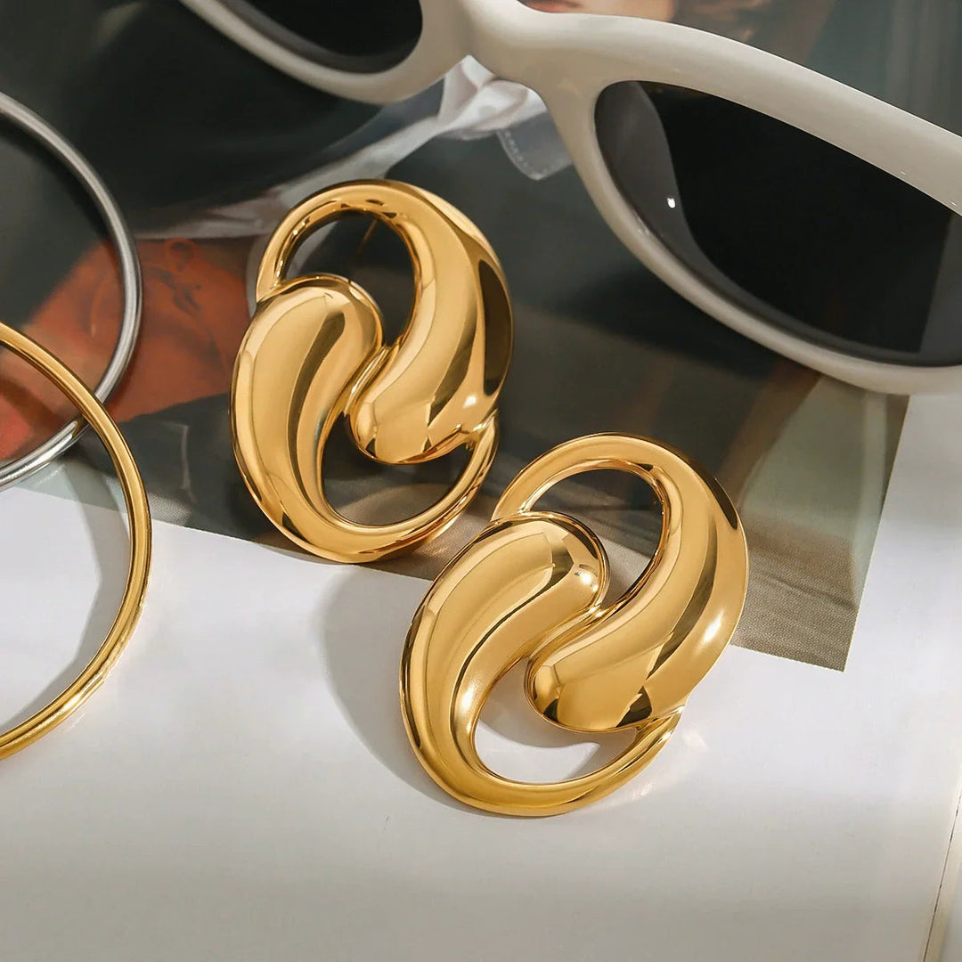 Gold-Plated Water Drop Earrings for Women