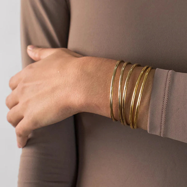 Gold-Plated Stackable Bangle Set for Women