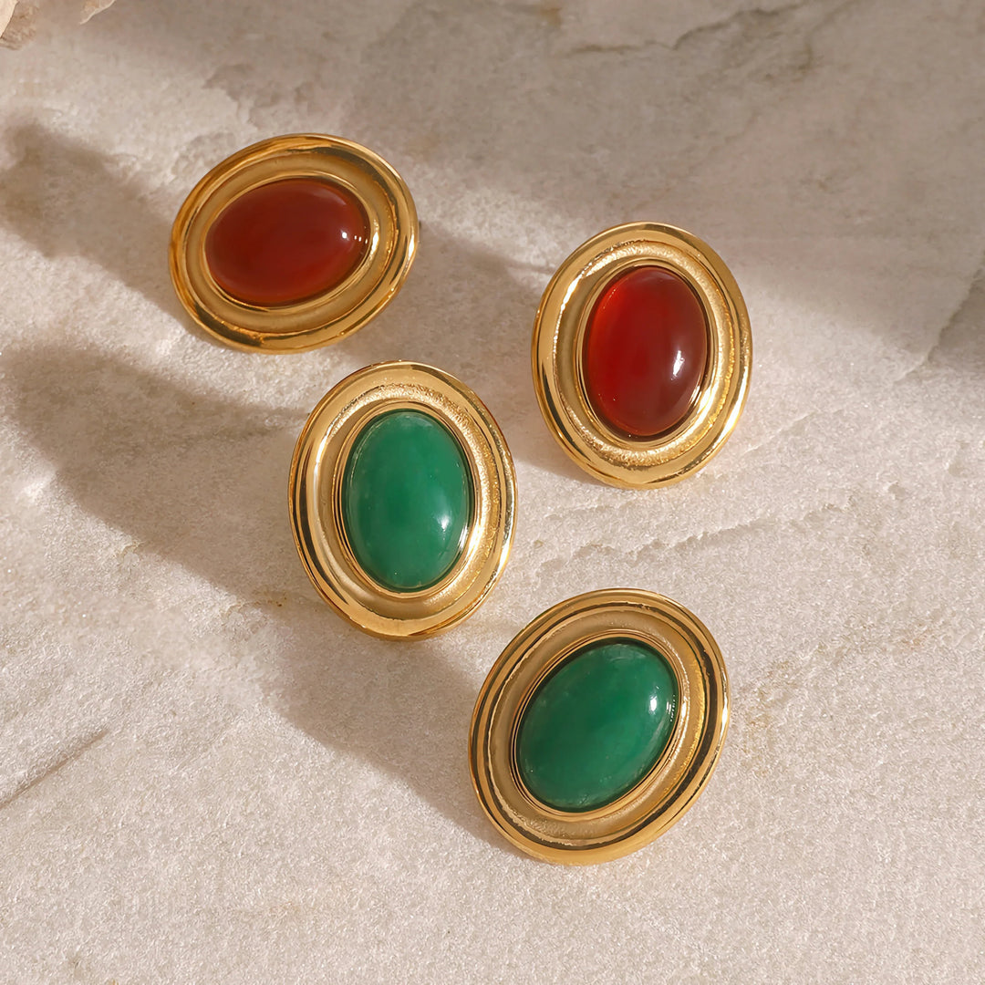 Gold-Plated Crystal Stud Earrings for Women