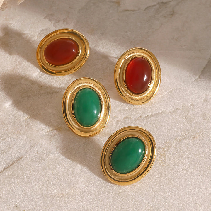 Gold-Plated Crystal Stud Earrings for Women