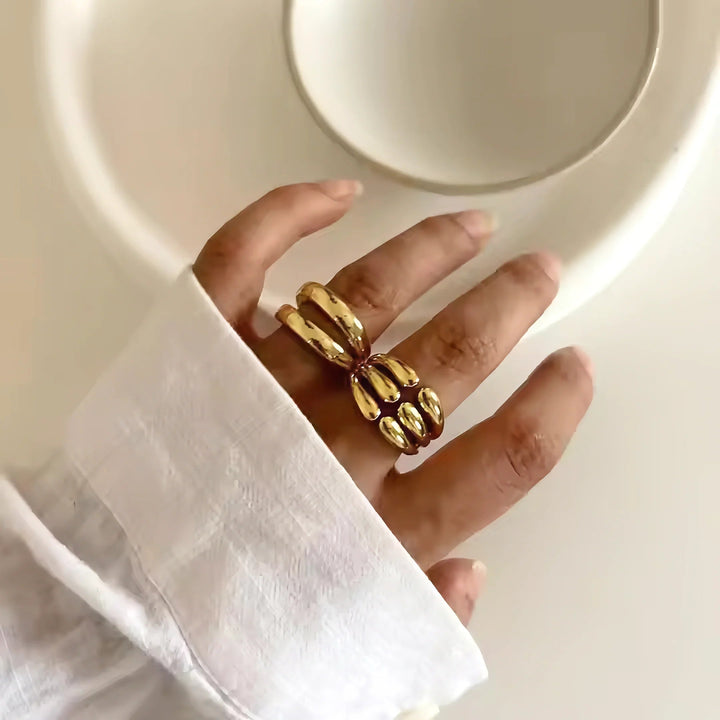 Gold-Plated Layered Statement Ring
