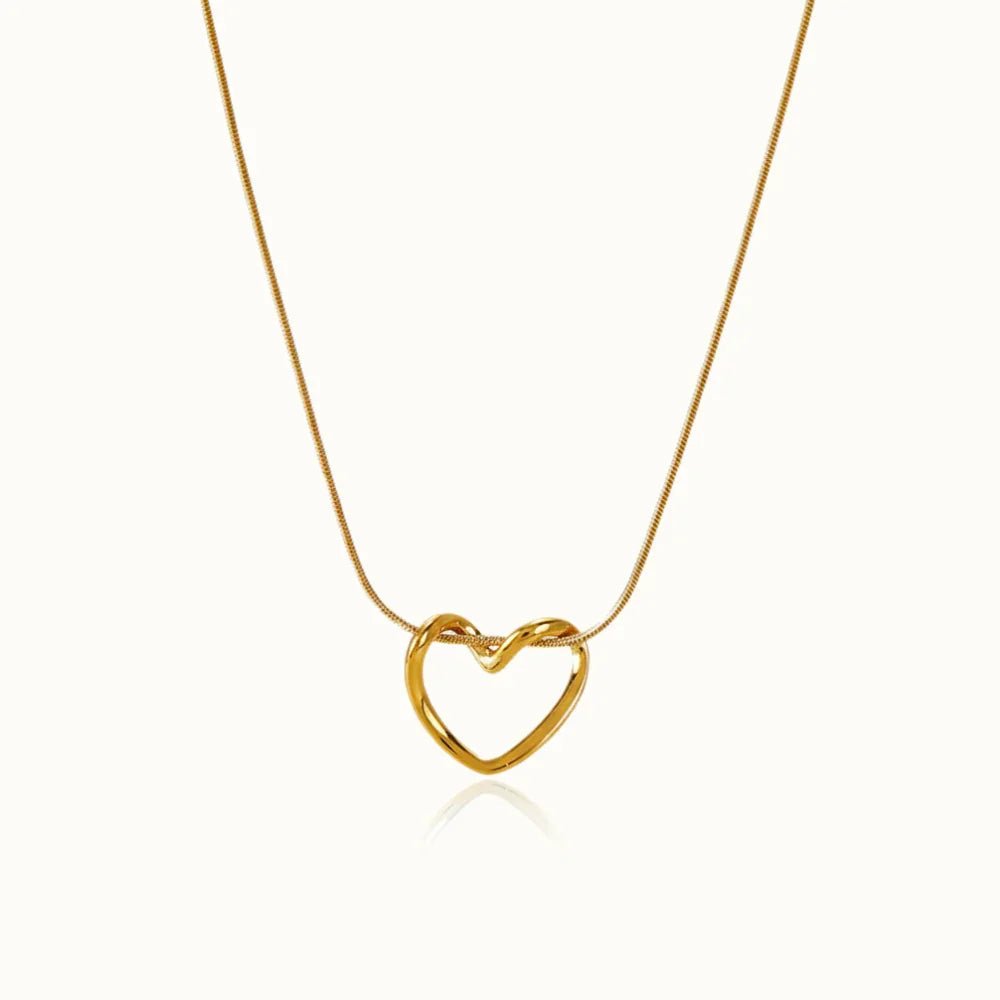 Gold-Tone Knot Heart Pendant Necklace