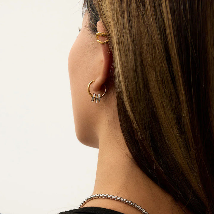 Gold Plated Stainless Steel Ear Cuff Earrings for Women