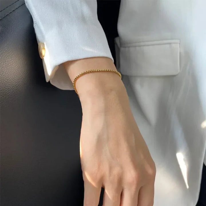 Gold-Plated Box Chain Bracelet