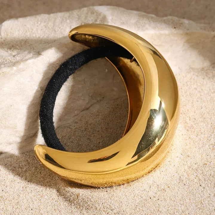 Gold-Plated Dome Hair Cuff for Women