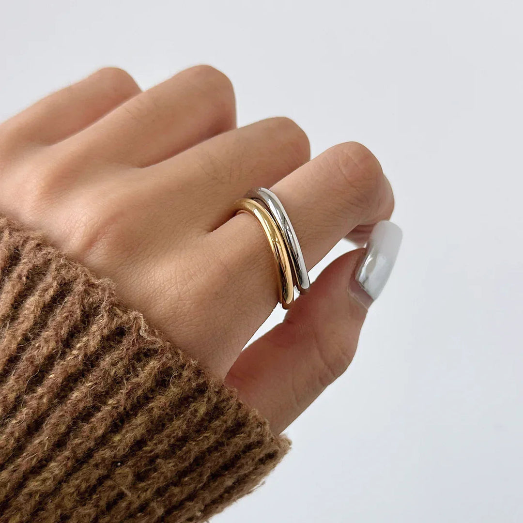 Gold-Plated Silver-Tone Stackable Ring Set