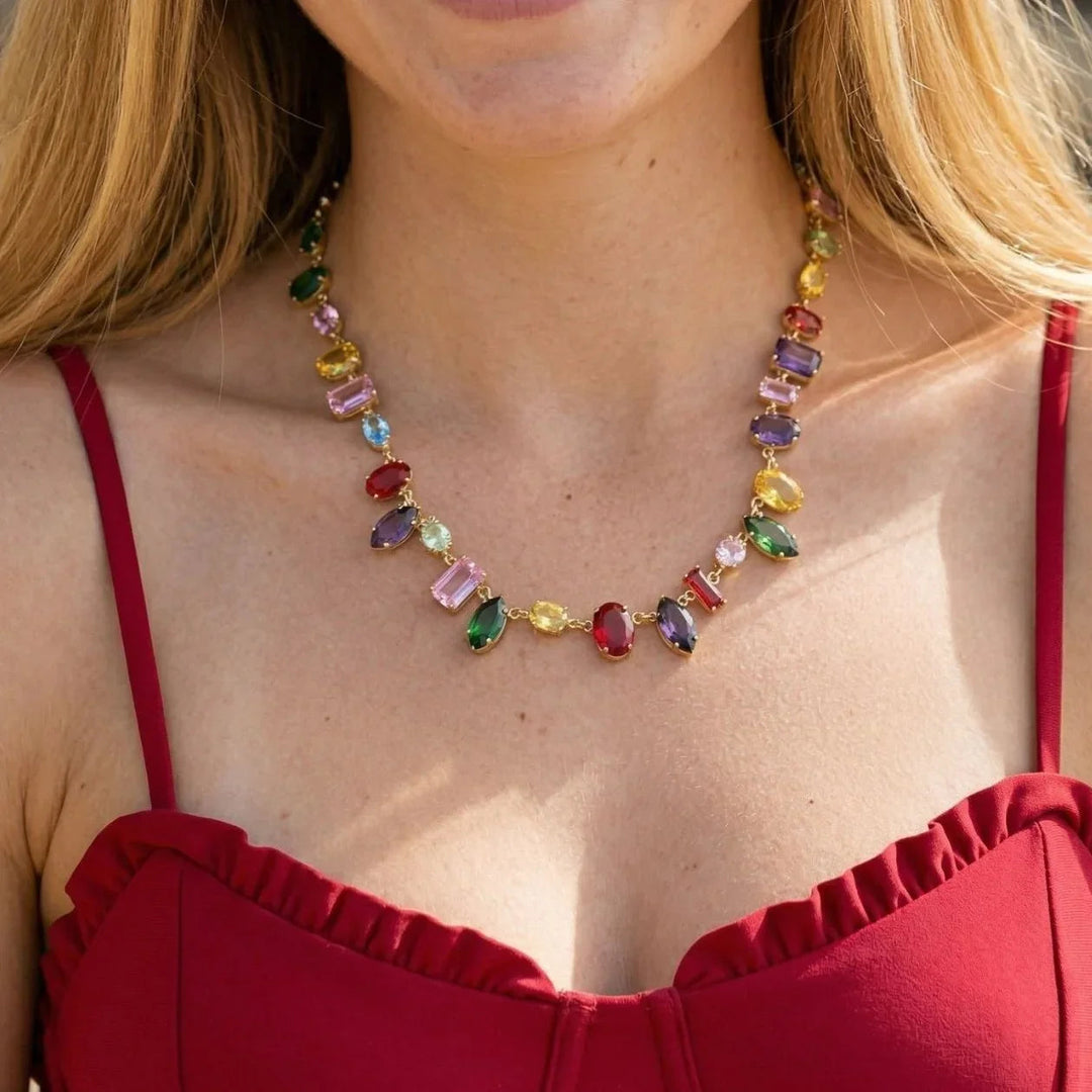 Gold-Plated Crystal Necklace for Women