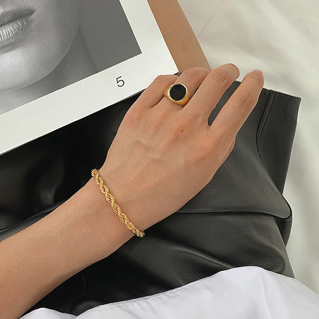 Gold-Plated Rope Chain Bracelet for Women