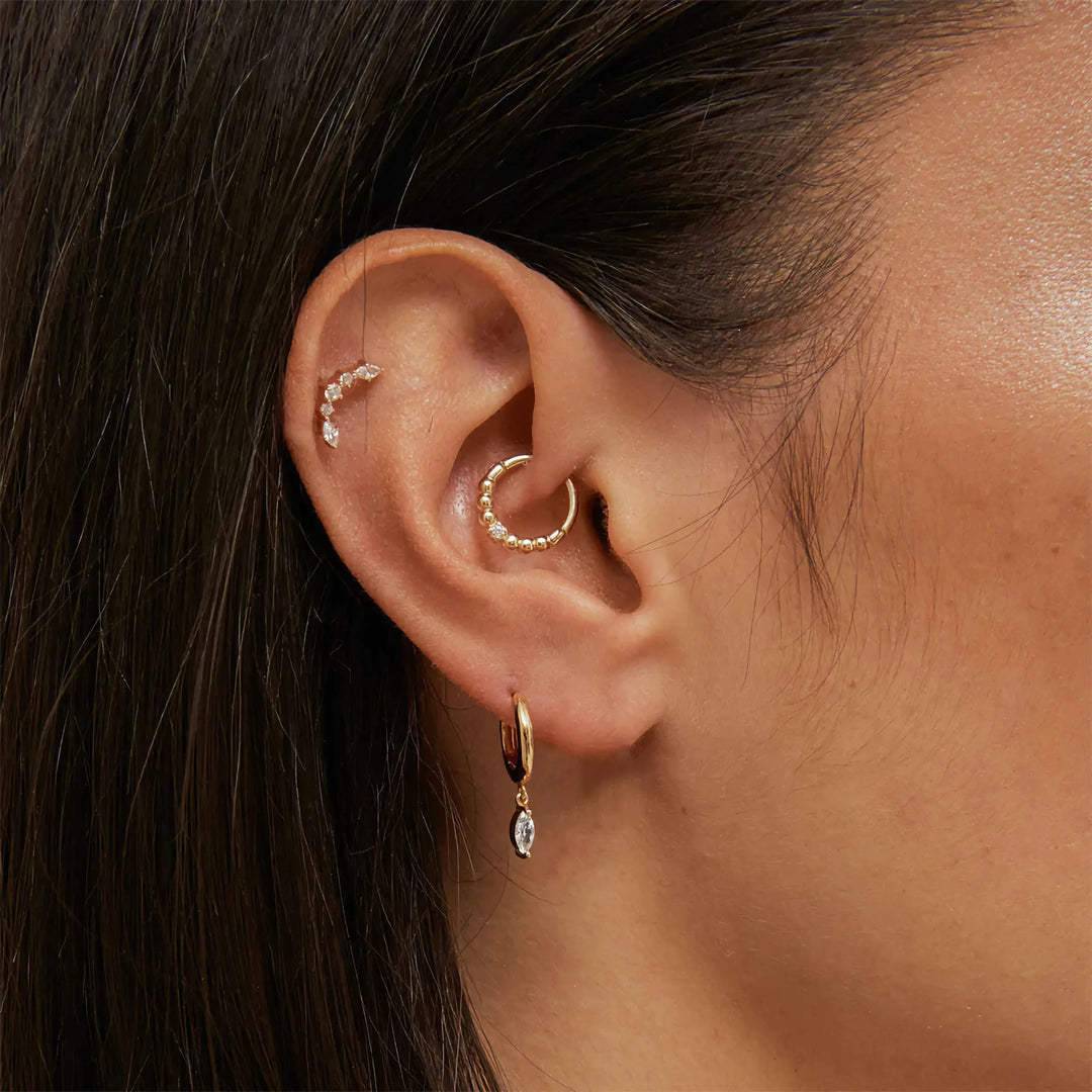 Gold-Plated CZ Huggie Earrings for Women