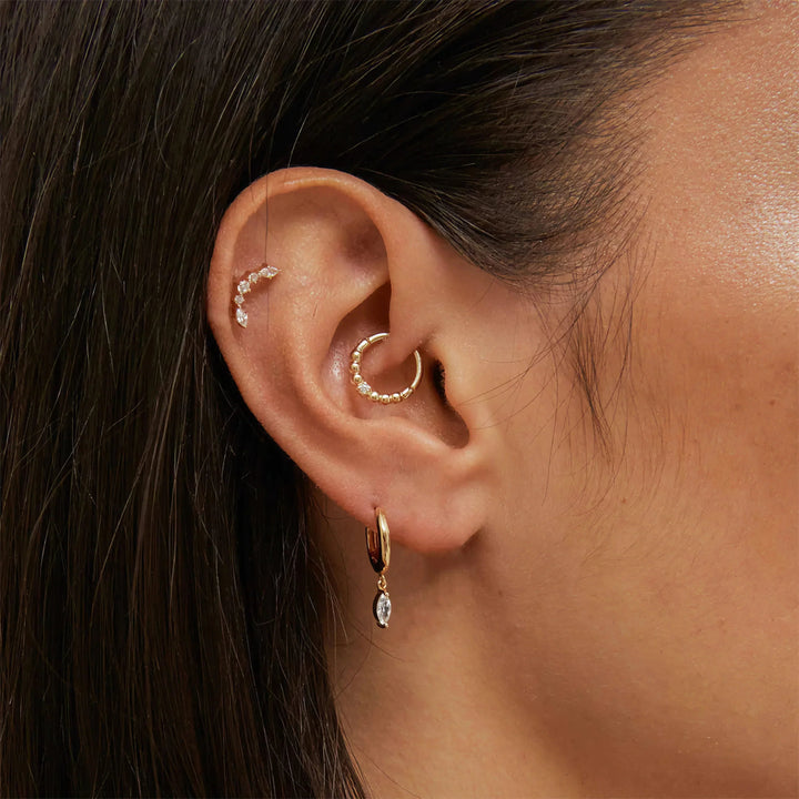 Gold-Plated CZ Huggie Earrings for Women