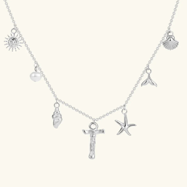 Gold Plated Faux Pearl Initial Charm Necklace for Women