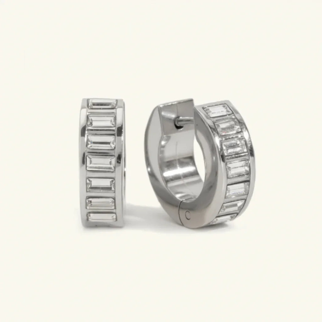 Gold Plated Diamond Huggie Earrings
