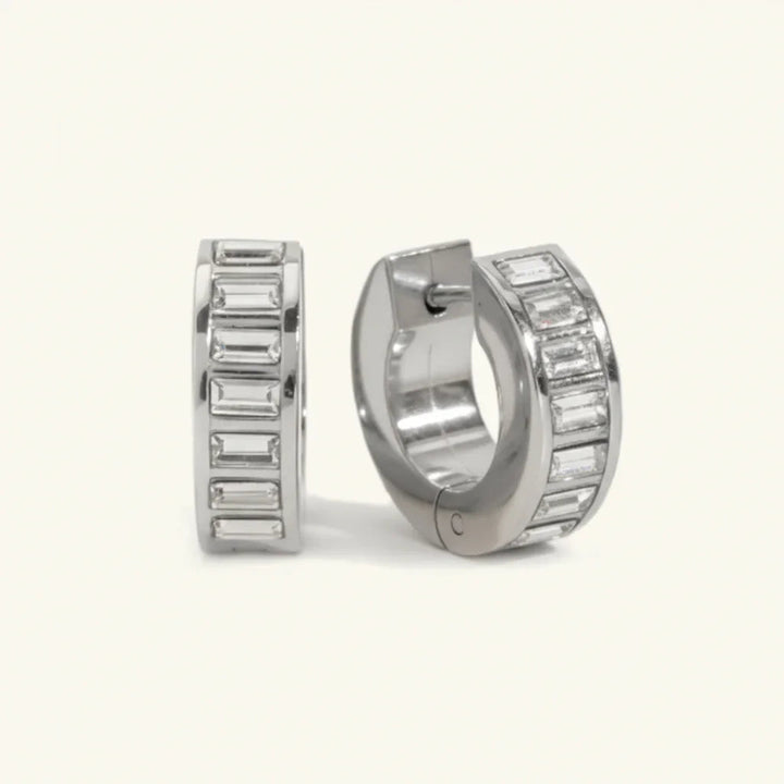 Gold Plated Diamond Huggie Earrings