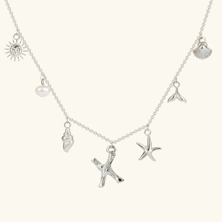 Gold Plated Faux Pearl Initial Charm Necklace for Women
