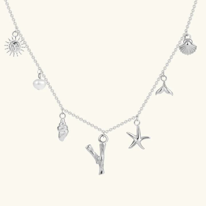 Gold Plated Faux Pearl Initial Charm Necklace for Women