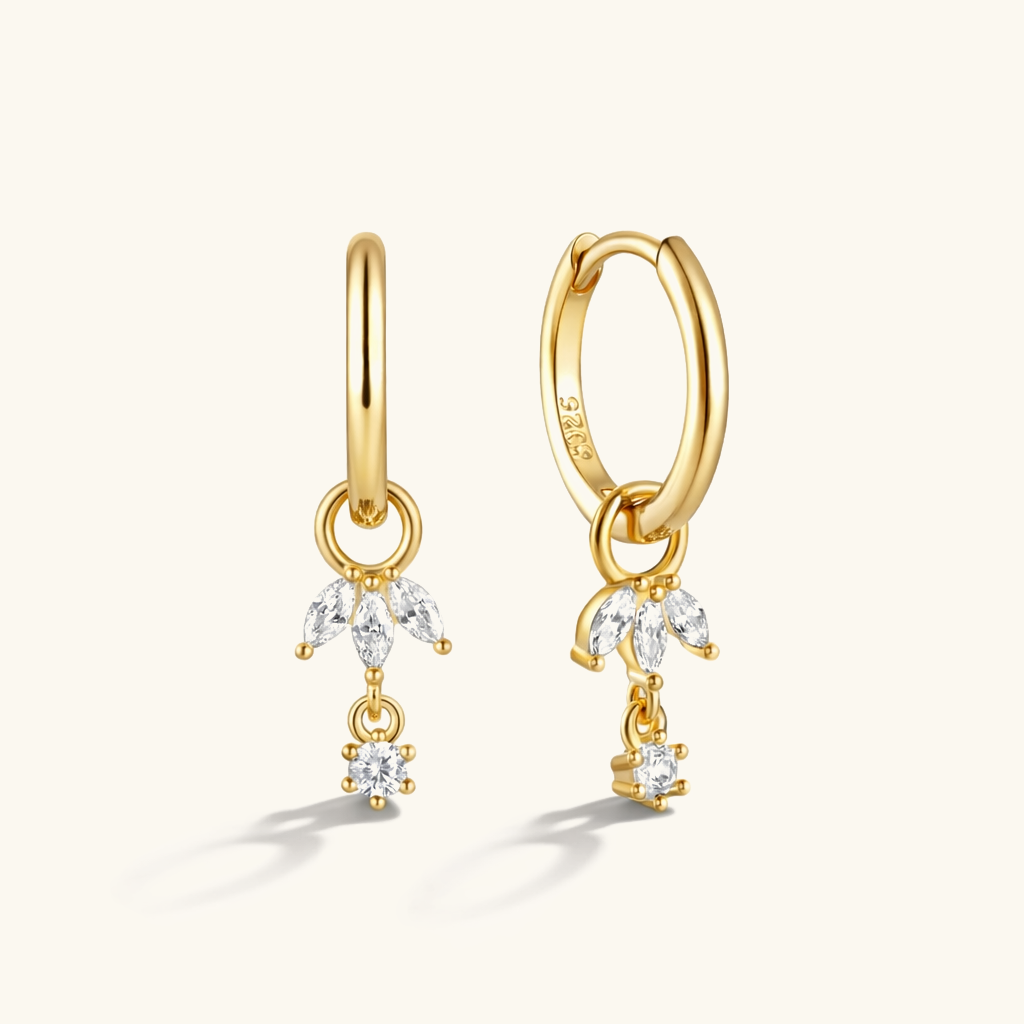 Gold-Plated Removable Charm Hoop Earrings