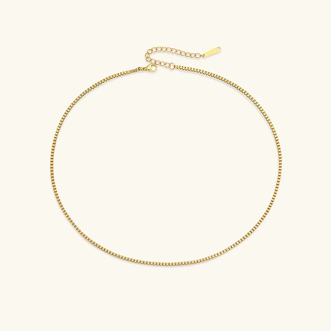 Gold-Tone Slim Box Chain Necklace