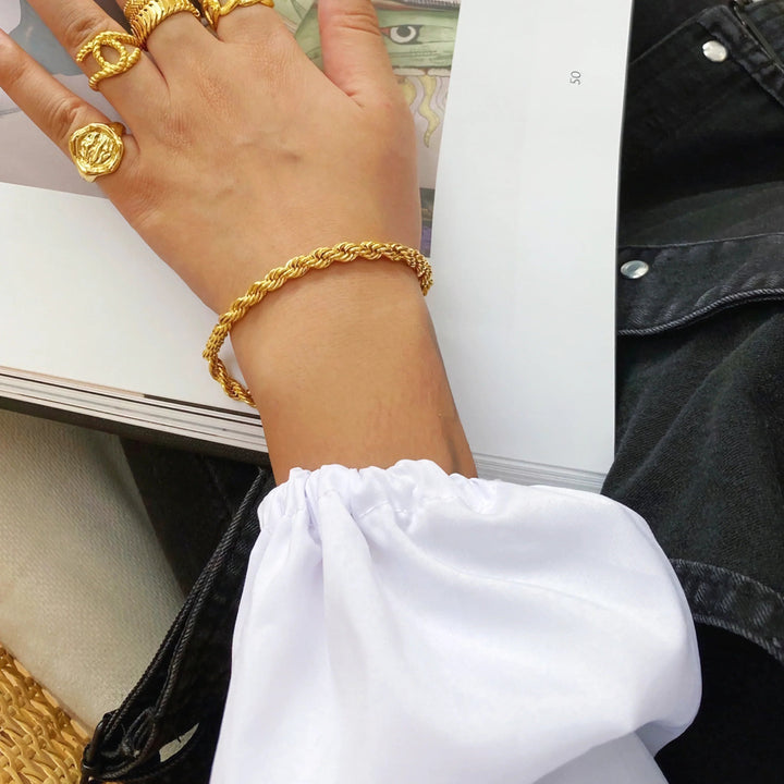 Gold-Plated Rope Chain Bracelet for Women