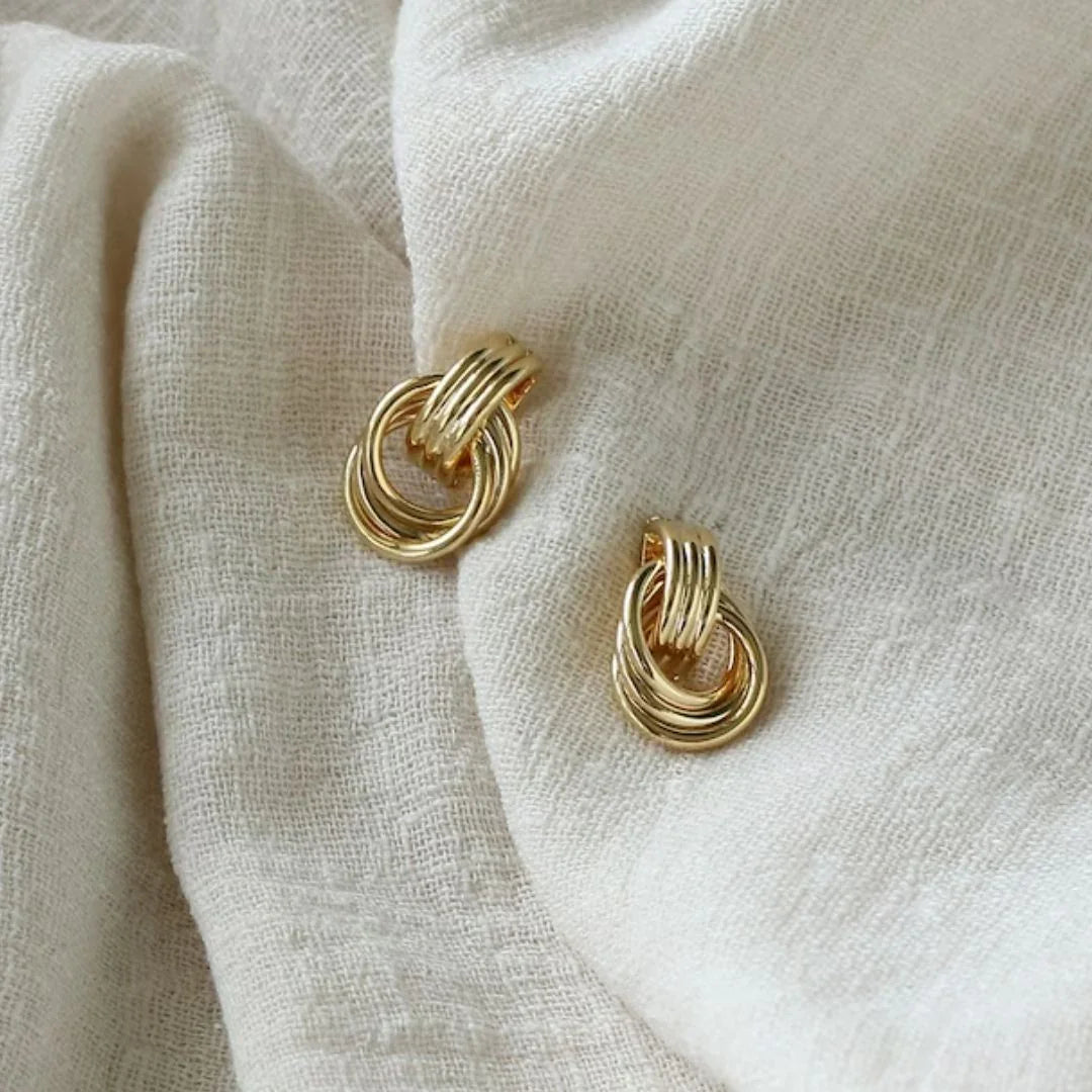 Gold-Plated Layered Hoop Earrings For Women