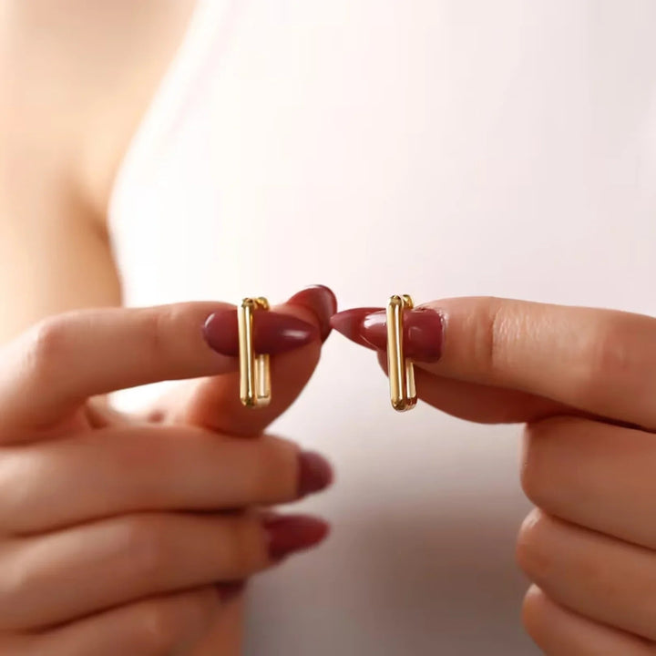 Gold-Plated U Hoop Earrings