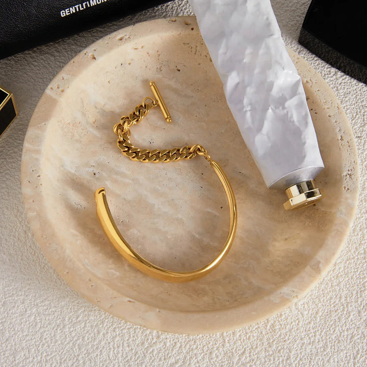 Gold-Plated Chained Bangle for Women