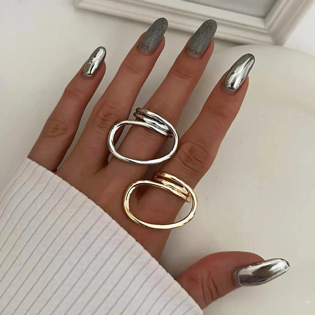 Gold-Plated Contemporary Ring