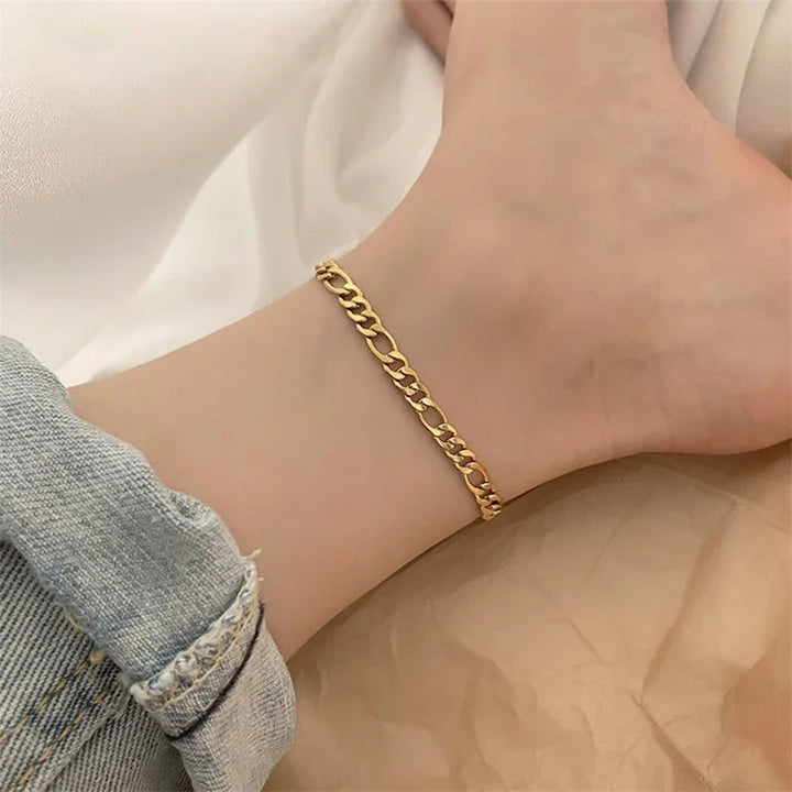 Gold-Plated Chain Anklet Women
